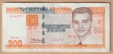 (12) BANCNOTA CUBA - 200 PESOS 2022, PORTRET FRANK PAIS, SEMNATURA MARTA SABINA WILSON GONZALEZ