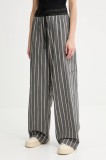 MMC STUDIO pantaloni culoarea bej, drept, high waist, NABIL.NEO