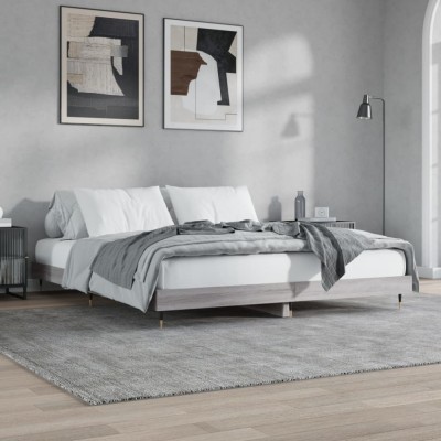 vidaXL Cadru de pat fără saltea Gri Sonoma 160x200cm lemn prelucrat 832131 foto