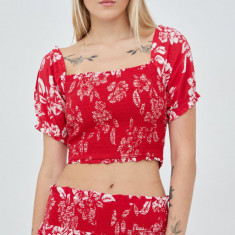 Superdry bluza femei, culoarea rosu, in modele florale