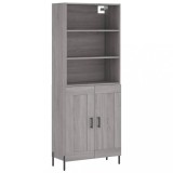 Dulap inalt, gri sonoma, 69,5x34x180 cm, lemn compozit