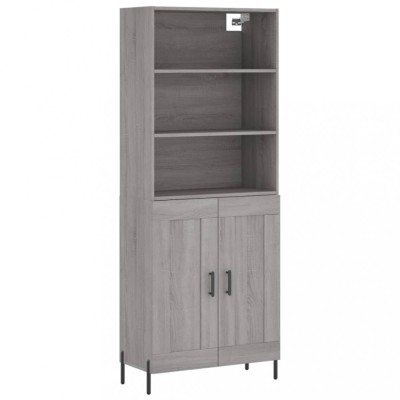 Dulap inalt, gri sonoma, 69,5x34x180 cm, lemn compozit foto