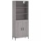 Dulap inalt, gri sonoma, 69,5x34x180 cm, lemn compozit