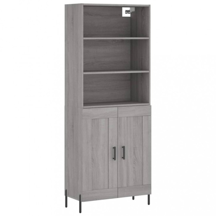 Dulap inalt, gri sonoma, 69,5x34x180 cm, lemn compozit