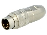 Conector M16 Mufă Tată Lipire 5 Pin 5A 60V Drept, Lumberg