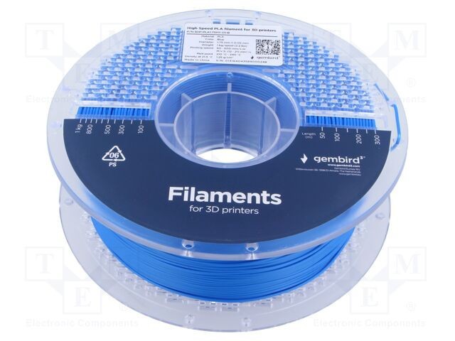 Filament PLA 1,75mm albastru 210-240&deg;C 1kg GEMBIRD High Speed
