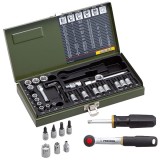 Proxxon 23080 - Set capete chei tubulare 4-13 mm patrat 1/4 inch 36 bucati