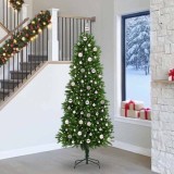 vidaXL Brad de Crăciun cu 300 LED cu suport Verde 240 cm PE 3396351