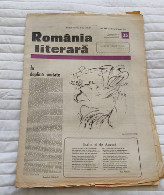 Ziarul ROM&amp;Acirc;NIA LITERARĂ (31 august 1989) Nr. 35 foto
