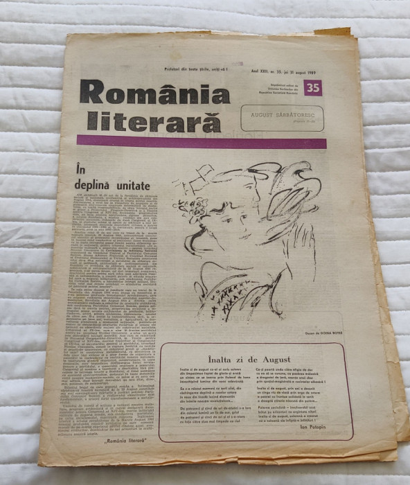 Ziarul ROM&Acirc;NIA LITERARĂ (31 august 1989) Nr. 35