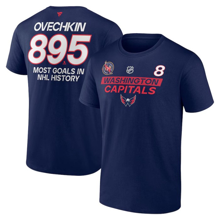 Washington Capitals tricou de bărbați Alex Ovechkin #8 Washington Capitals The GR8 Chase Scorer Name &amp;amp; Number - L