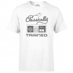 Tricou Nintendo Retro Nes Classically Trained Mens White Marimea S foto