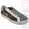 CH37-99 Adidasi casual DAVI din piele naturala cu model leopard si strasuri argintii