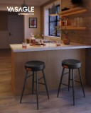 Cumpara ieftin Set 2 scaune de bar, Vasagle, Negru, 49.5x49.5x63 cm