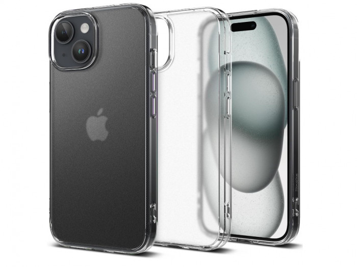 Husa Ringke pentru iPhone 15, mat transparent - RESIGILAT