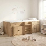 Cumpara ieftin Cadru de pat loft cu sertar cu usa 3 buc. Stejar Artizanal