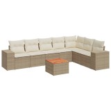 Cumpara ieftin Set canapele de gradina, 8 piese, cu perne, bej, poliratan