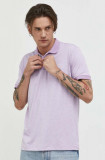 Abercrombie &amp; Fitch tricou polo barbati, culoarea violet, melanj