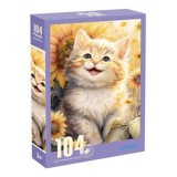 Puzzle cu pisică și floarea soarelui, 104 piese, multicolor, CMCLASS