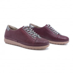 Pantofi Dama, Caspian, Cas-1220, Casual, Piele Naturala naturala, Bordo foto