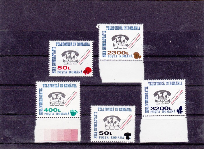 1999 LP 1476 NOUA NUMEROTATIE TELEFONICA SUPRATIPAR CIUPERCI MNH