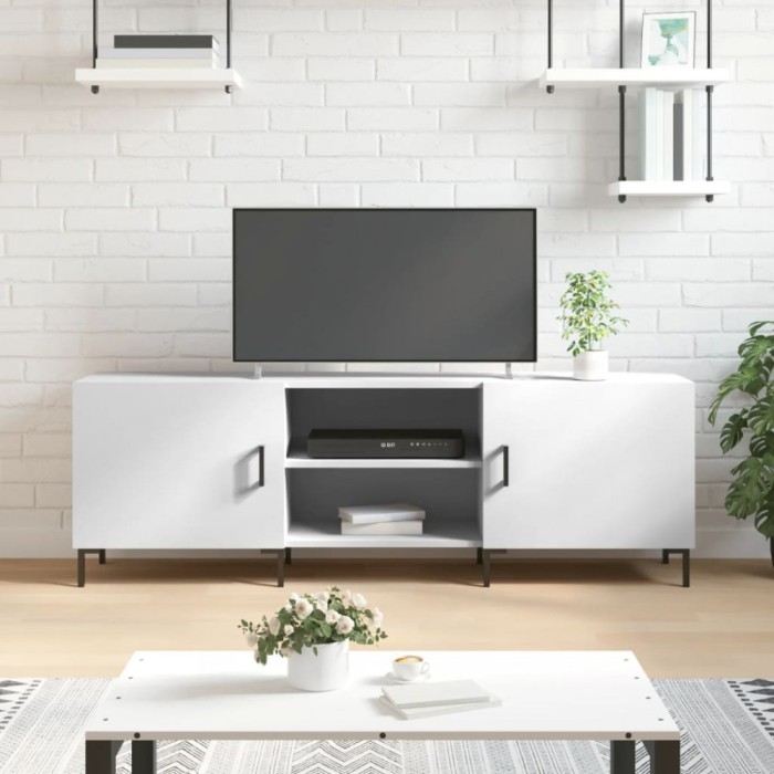 Gossi comoda tv, alb, 150x30x50 cm, lemn compozit