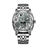 Ceas automat GLENAW Skull Series pentru bărbați, design schelet craniu, luxury fashion, brățară oțel sau curea piele, rezistent la apă 3ATM