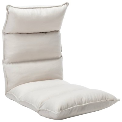 Scaun de podea pliabil, crem, material textil foto