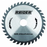 Disc circular pentru lemn Raider 160 mm, 24 dinti, alezaj 20 mm
