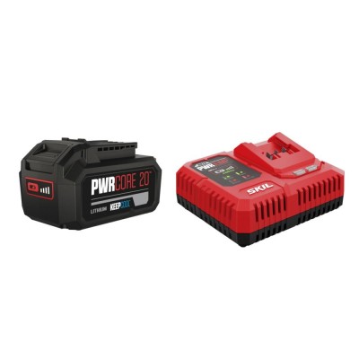 SKIL 3111 AA, Set incarcator si acumulator Li-Ion 20V Max, 4.0Ah, PWRCORE 20, indicator LED foto