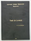 CONSTIINTA MORALA IN NOUL TESTAMENT , TEZA DE LICENTA de Pr. PREDA GHEORGHE , 1983