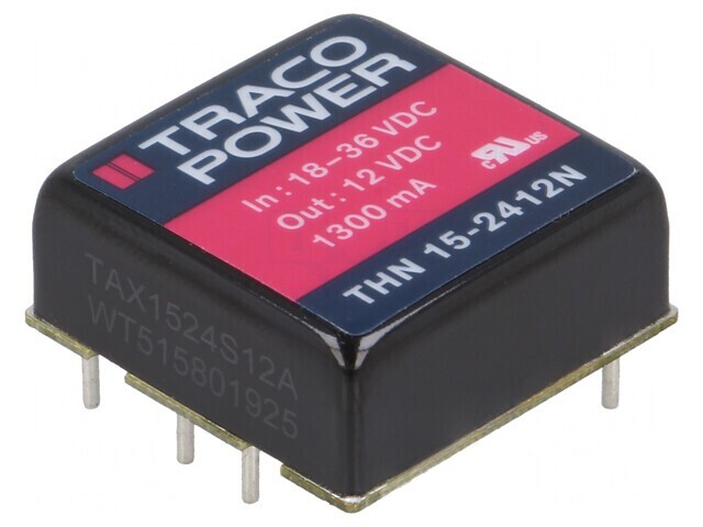 Convertor DC/DC 15W 18-36V la 12V 1,3A THN 15-2412N
