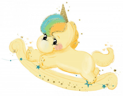 Sticker decorativ cu Unicorn, Galben, 80 cm, 1239-20ST foto