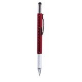 Cumpara ieftin Pix multifunctional 6 in 1, rigla, 2 surubelnite, touchscreen, nivela cu bula, metal - Rosu