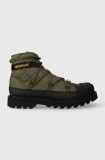 Caterpillar pantofi OMAHA ALT LACE x Nigel Cabourn femei, culoarea verde, cu toc plat, P111316