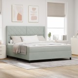 VidaXL Pat box spring cu saltea &amp; LED, gri deschis, 180x200 cm catifea