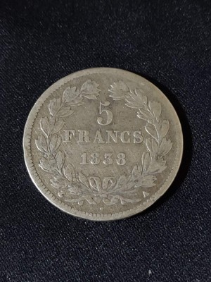 Franța 1838 A - 5 franci - monedă de argint foto