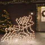 Cumpara ieftin Figurină ren de Crăciun cu LED, 3 buc., alb cald, 57x55x4,5 cm