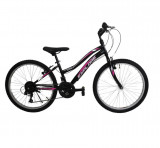 Bicicleta MTB UMIT Explorer Lady, culoare negru/roz, roata 24&quot;, cadru din otel PB Cod:42434000001