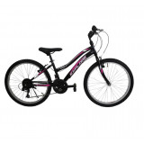 Bicicleta MTB UMIT Explorer Lady, culoare negru/roz, roata 24&quot;, cadru din otel PB Cod:42434000001