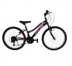 Bicicleta MTB UMIT Explorer Lady, culoare negru/roz, roata 24&amp;quot;, cadru din otel PB Cod:42434000001 foto