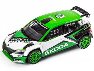 Macheta Oe Skoda Fabia R5 1:43 Alb Verde 000099300CA foto