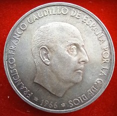 (A33) MONEDA DIN ARGINT SPANIA - 100 PESETAS 1966 (66), FRANCISCO FRANCO, STARE BUNA
