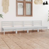 VidaXL Set mobilier de grădină, 4 piese, alb, lemn masiv de pin 3082483