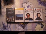 LOT de 4 casete audio cu muzica clasica: Chopin, Brahms, Strauss, Pavarotti