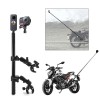 Set prindere motocicleta: selfie stick + 2x clema dubla camere Insta360 X2 X3 X4