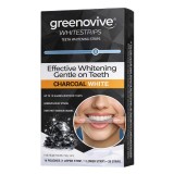 Benzi Albirea Dintilor, GREENOVIVE&reg;, Charcoal White, cu Carbune Activ, fara Peroxid, Nivel Albire 8, Cutie 14x Plicuri, Tratament 14 zile