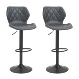 HOMCOM Scaun bar, inaltime reglabila, piele sintetica,Capacitate de sustinere120 kg, gri | Aosom Romania