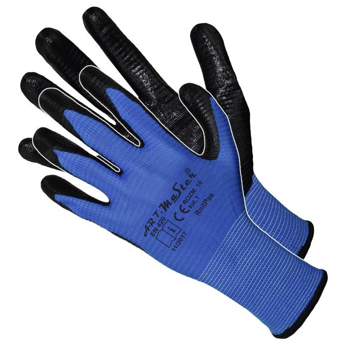 Manusi de protectie RnitPas blue, strat rezistent din nitril