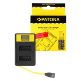 PATONA | Incarcator smart DUAL USB -A / USB -C / Micro USB tip Canon LP-E12